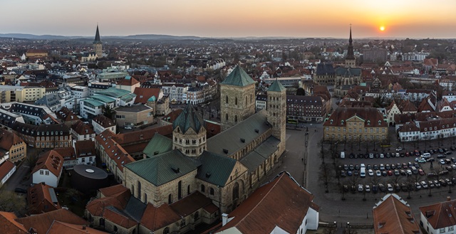 osnabrück,by,drone,at,sunset
